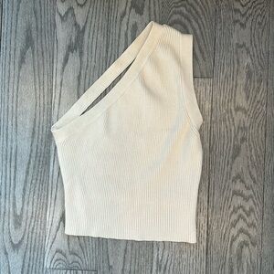Backless one shoulder crop top with across the back detail in , SMALL Worn Once
